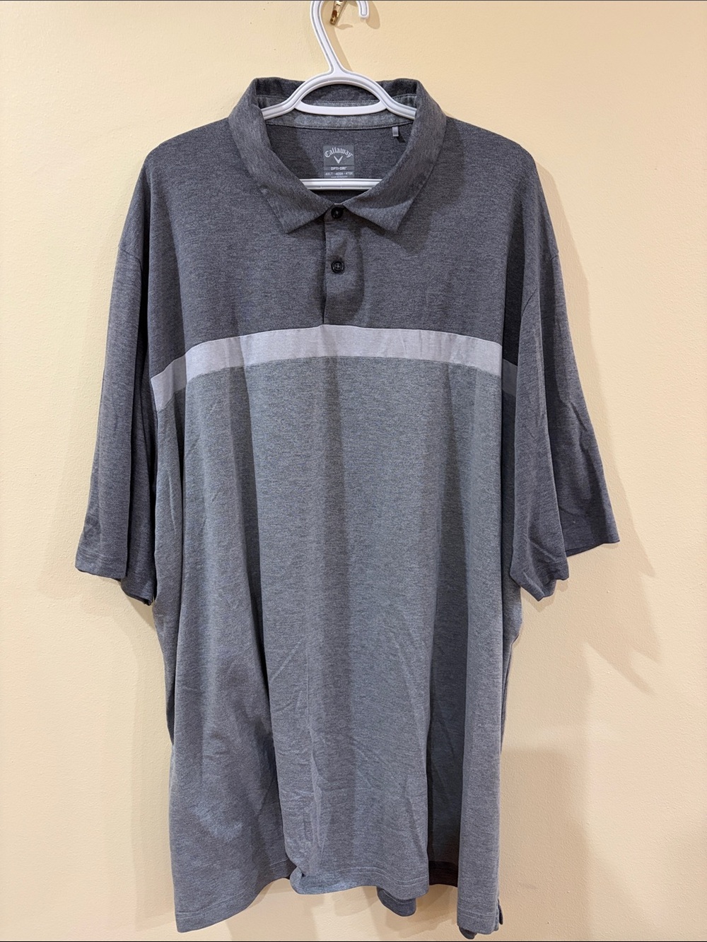 Callaway Gray Striped Short-Sleeve Polo